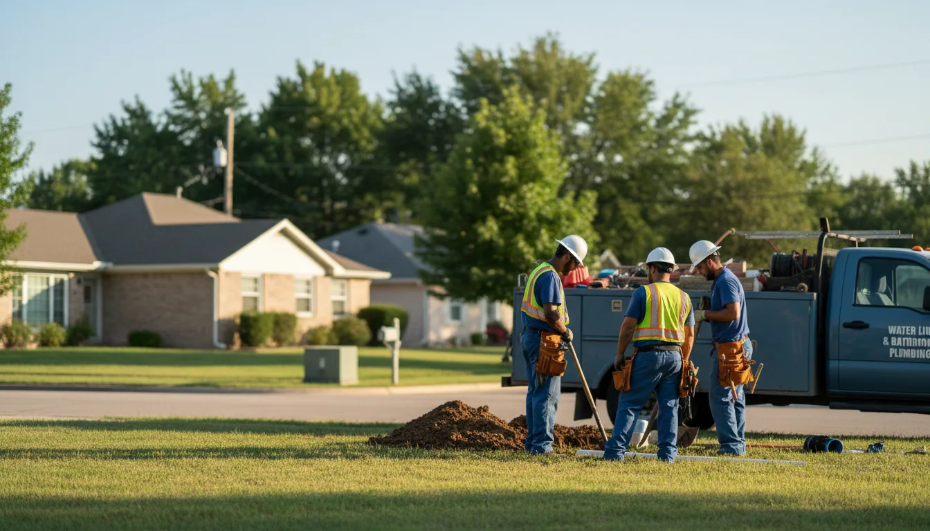 Residential water line and bathroom plumbing service in Wainwright, OK